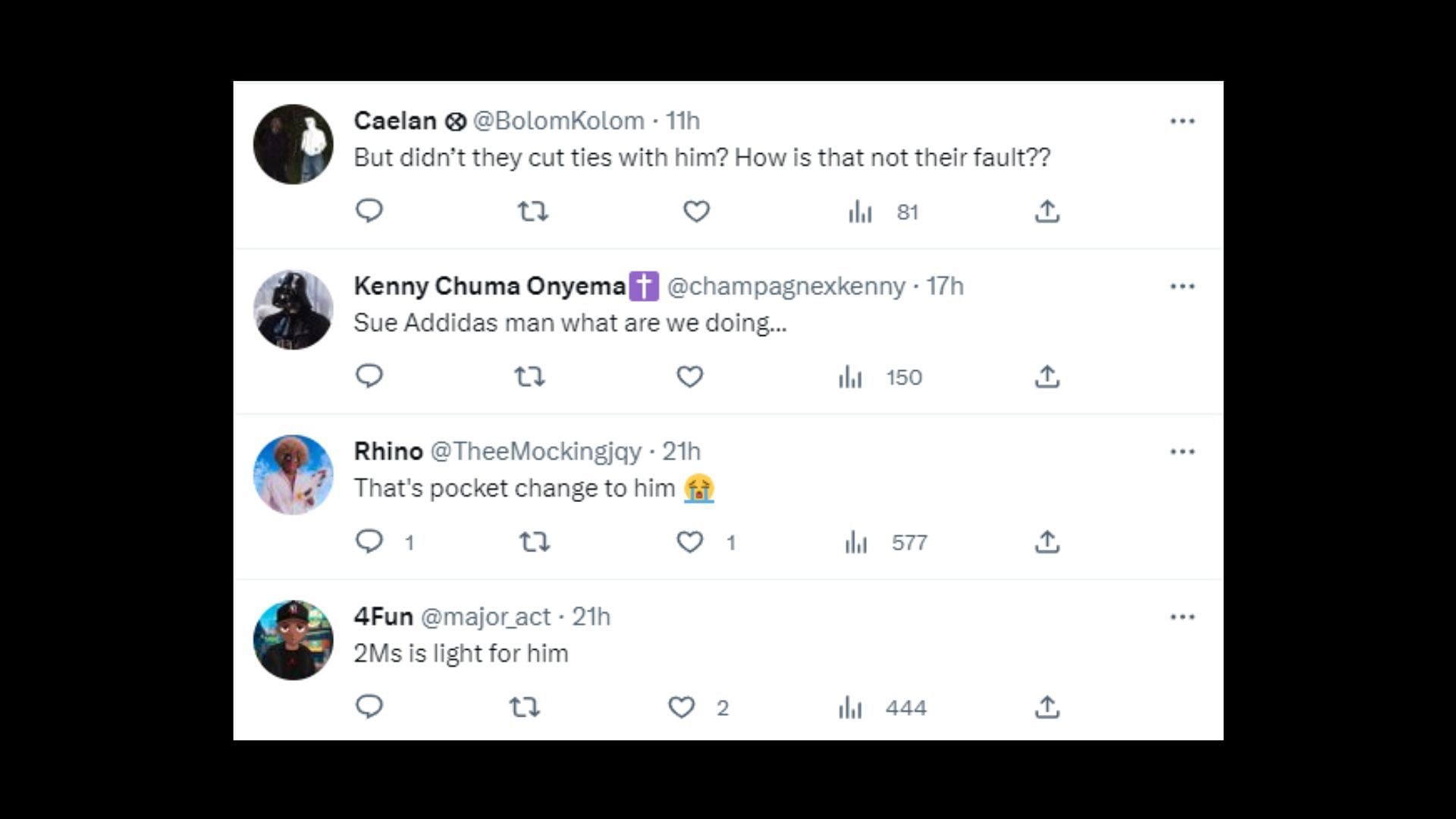 Netizens reacted to the lawsuit against Ye by Gap (Image via DailyLoud/Twitter)